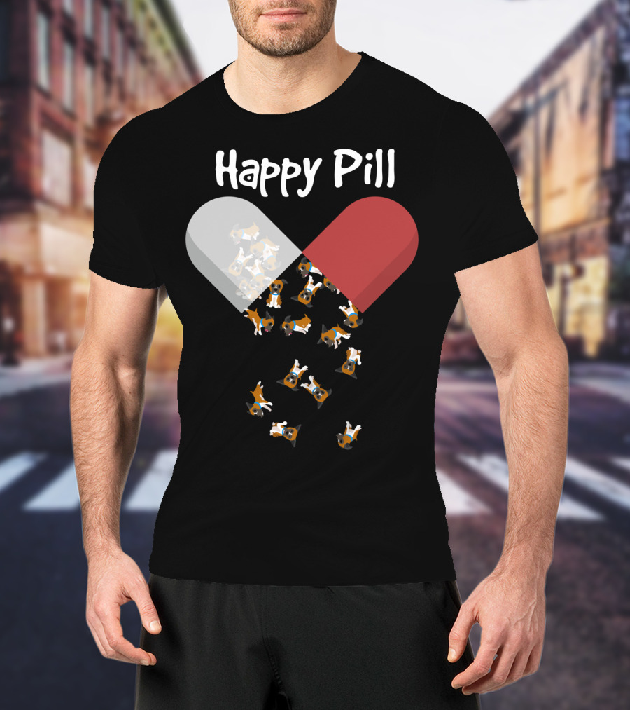 Happy Pill Boxer Dog Cute53 T-Shirt