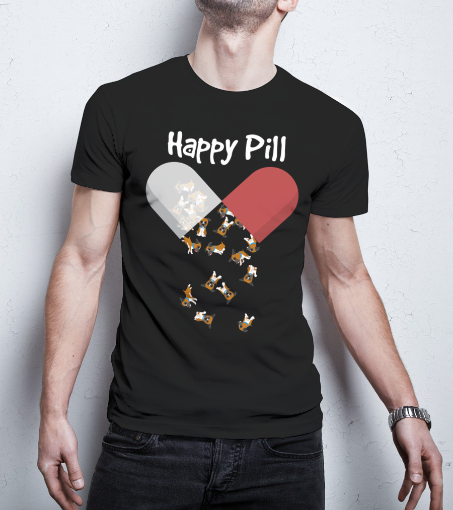 Happy Pill Boxer Dog Cute53 T-Shirt