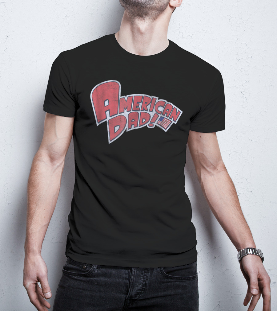 American Dad Vintage Logo With American Flag T-Shirt