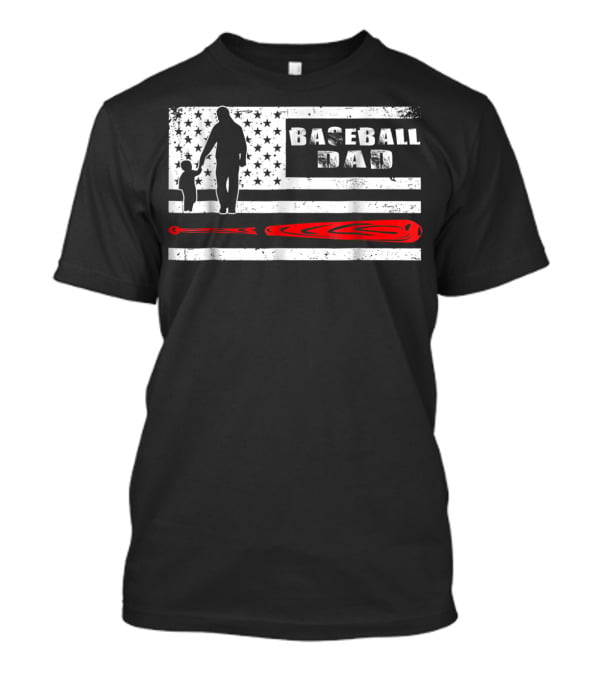 Vintage American Flag Baseball Dad Father's Day T-Shirt