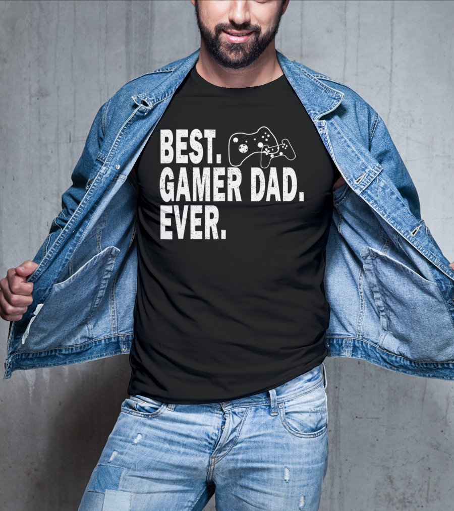Best Gamer Dad Ever Funny Father Gaming Controller T-Shirt