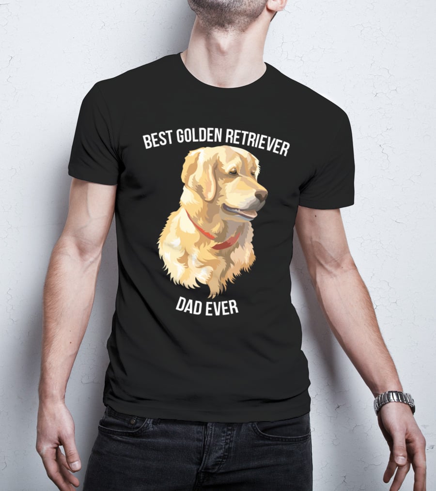 BEST GOLDEN RETRIEVER DAD EVER Retriever Dog Mens77 T-Shirt