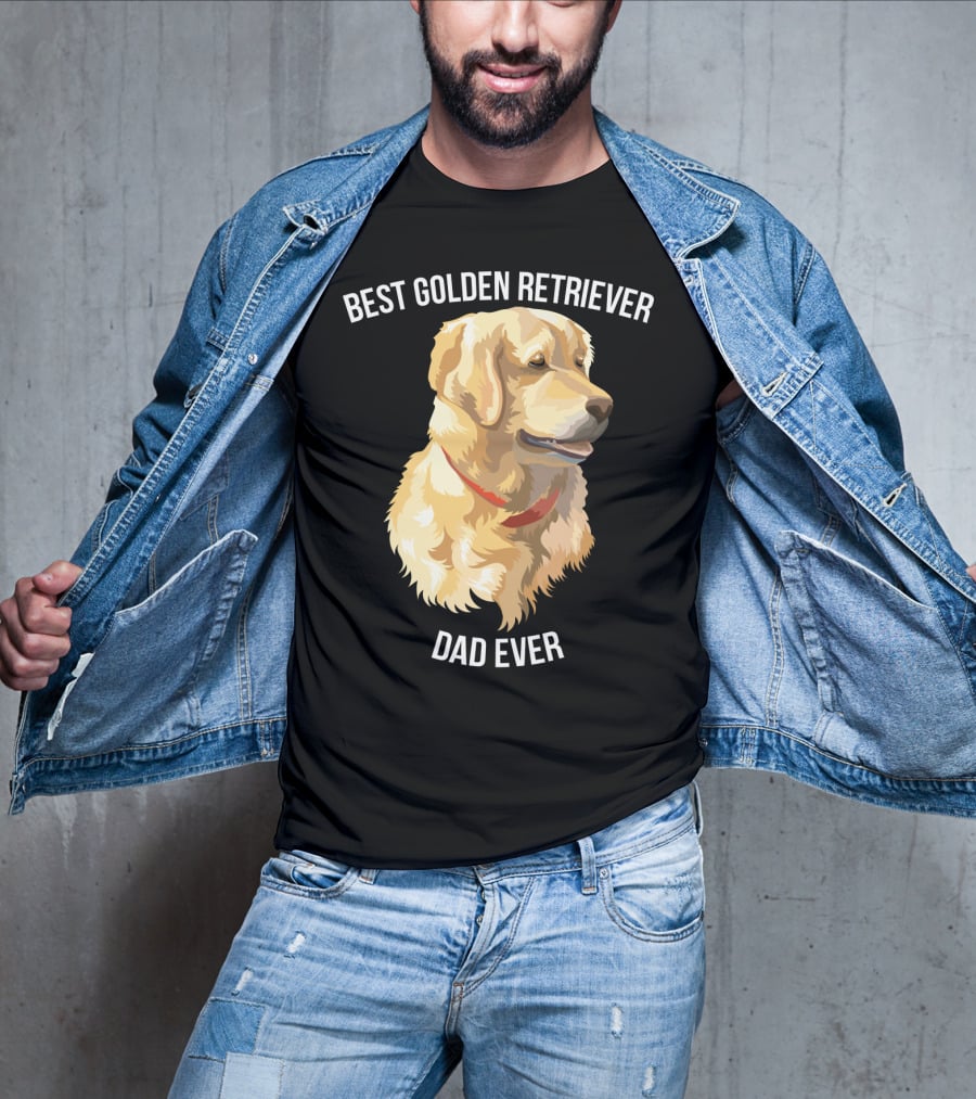 BEST GOLDEN RETRIEVER DAD EVER Retriever Dog Mens77 T-Shirt
