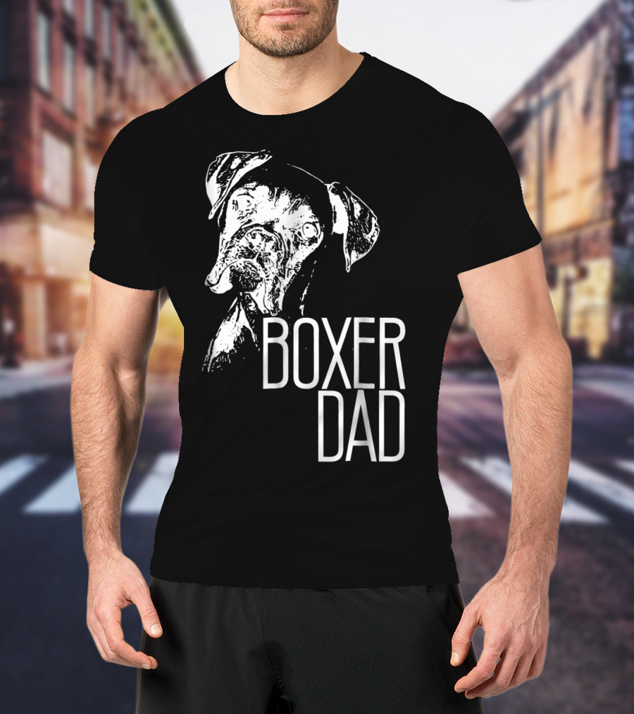 Boxer Dad Dog Face T-Shirt