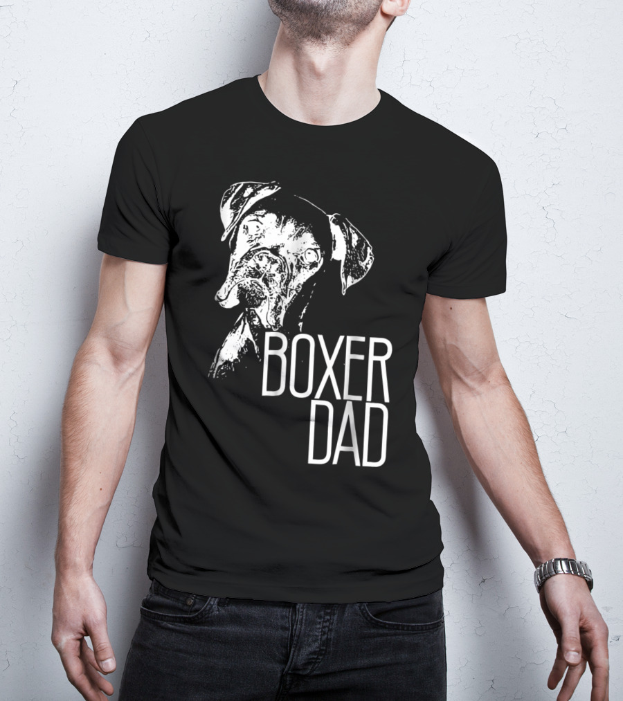 Boxer Dad Dog Face T-Shirt