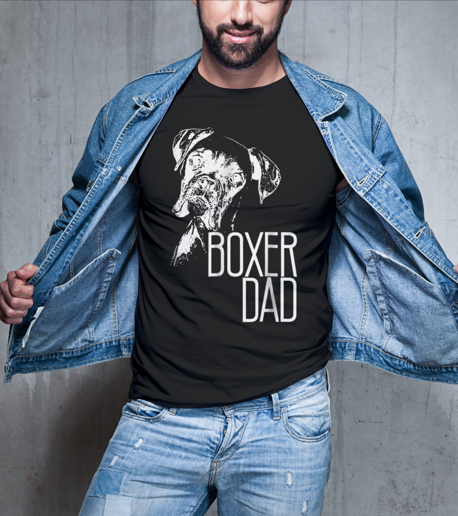 Boxer Dad Dog Face T-Shirt