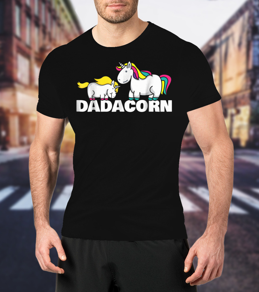 Dadacorn Funny Unicorn Best Dad With Colorful Mane T-Shirt