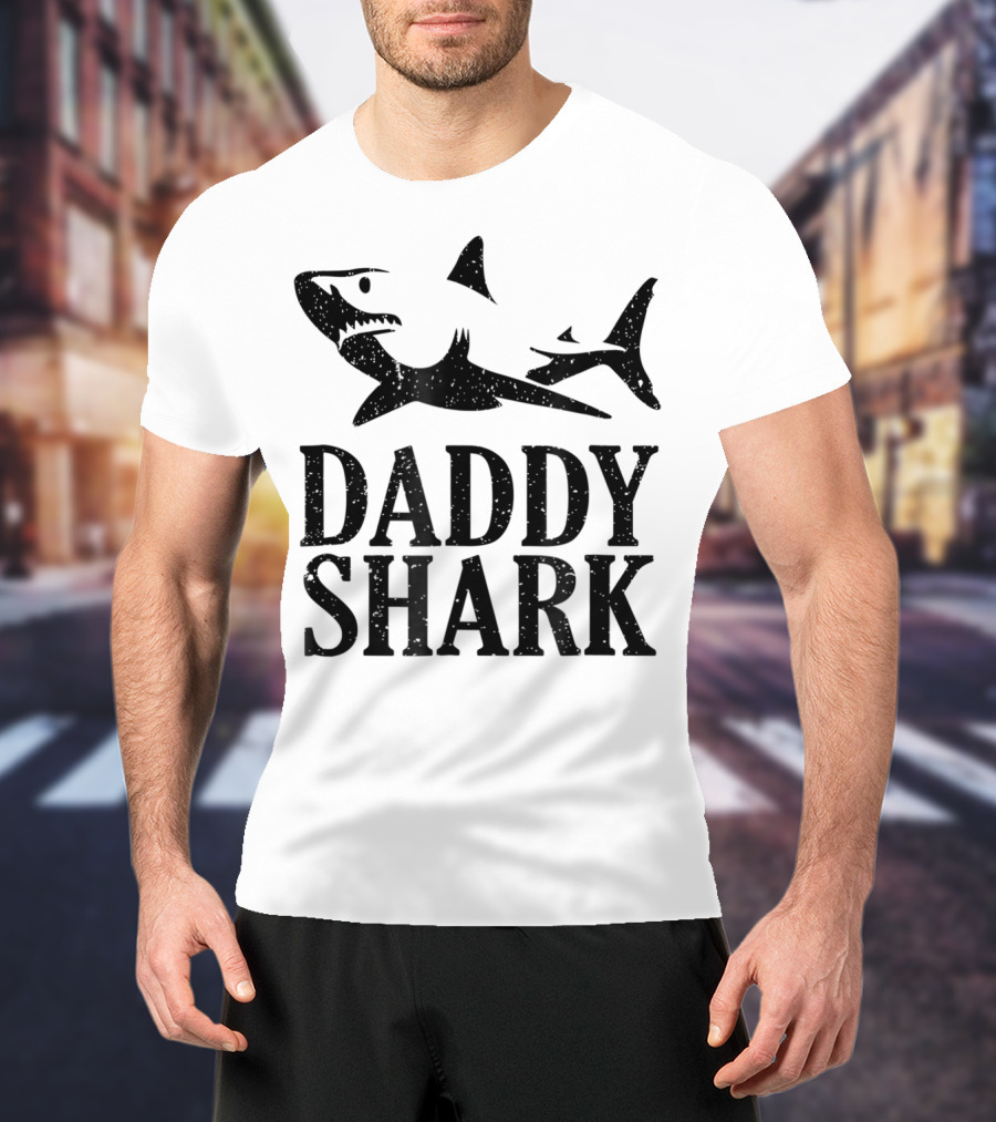 Daddy Shark Dad Of The Birthday Boy Daddy Shark T-Shirt