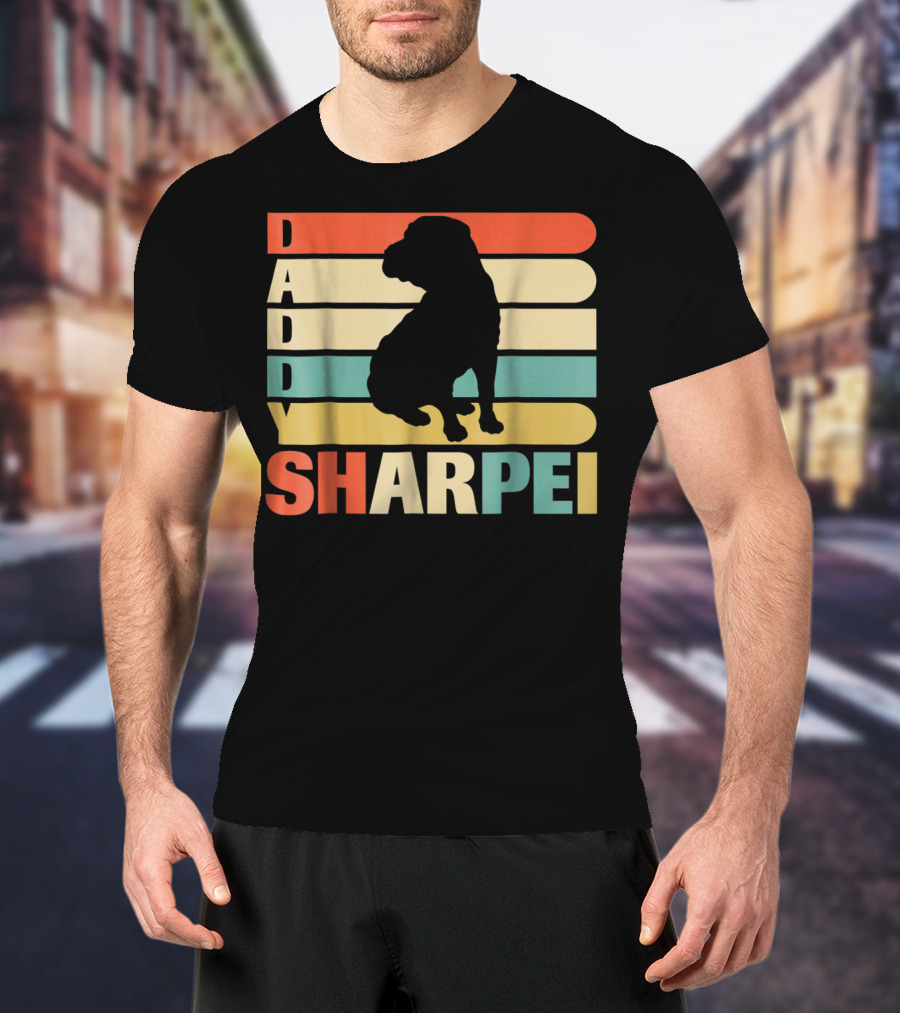Daddy Sharpei Vintage Love Dog43 Retro T-Shirt