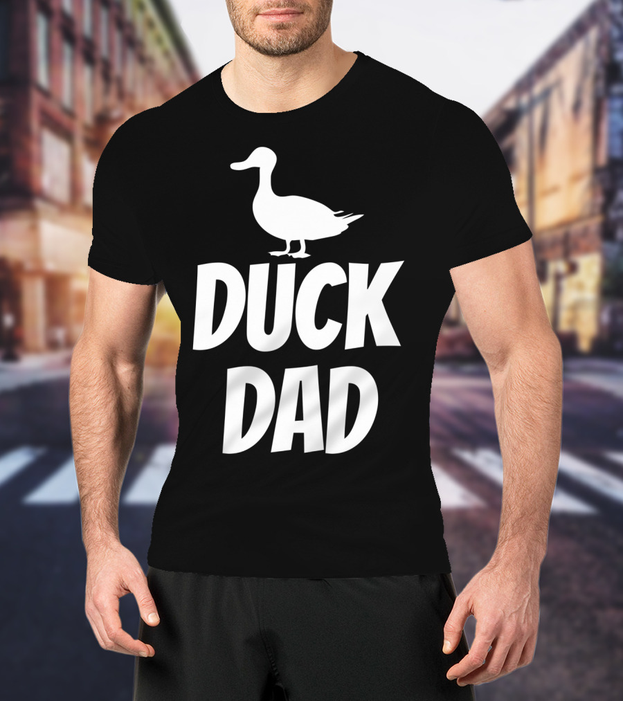 Duck Dad Funny Cute Duck Pet Black42 Duck Dad T-Shirt