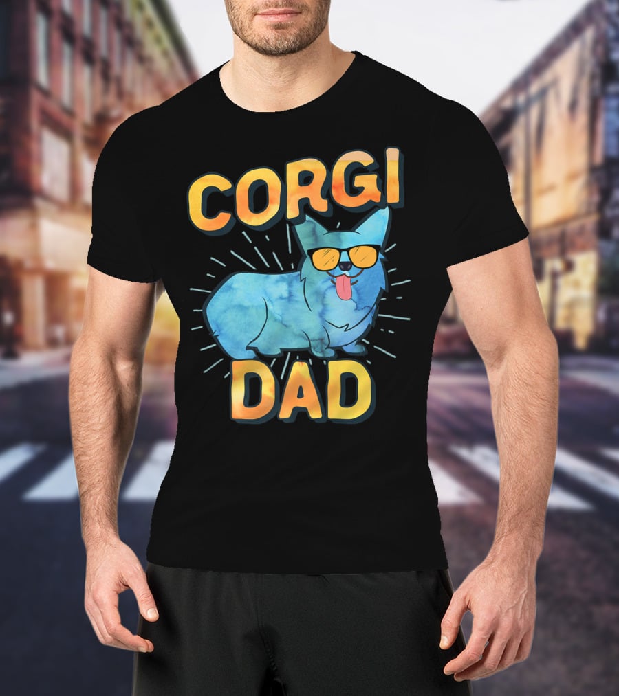 Corgi Dad Men Pembroke Welsh Corgi Sunglasses 85 T-Shirt