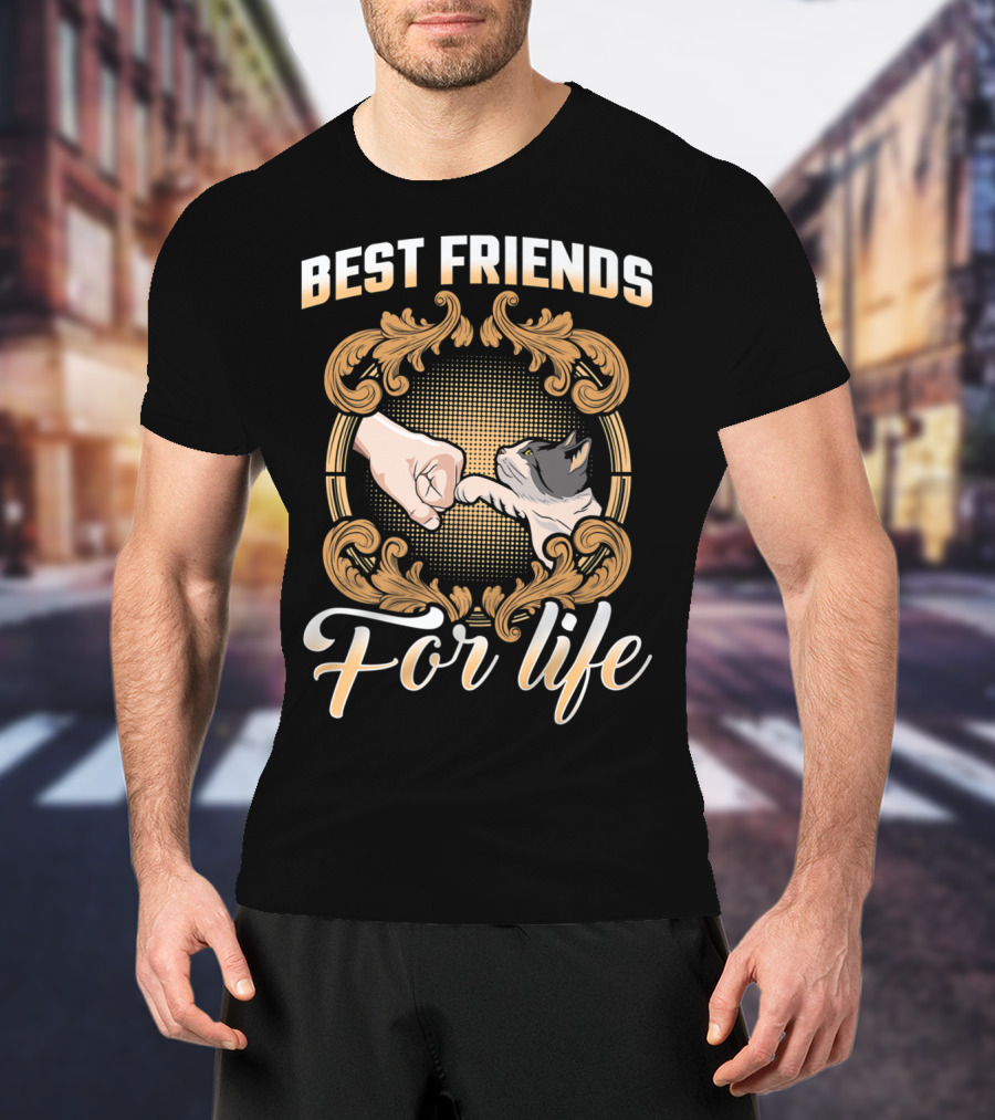 Crazy Cat Lady Best Friends For Life Fist Bump T-Shirt