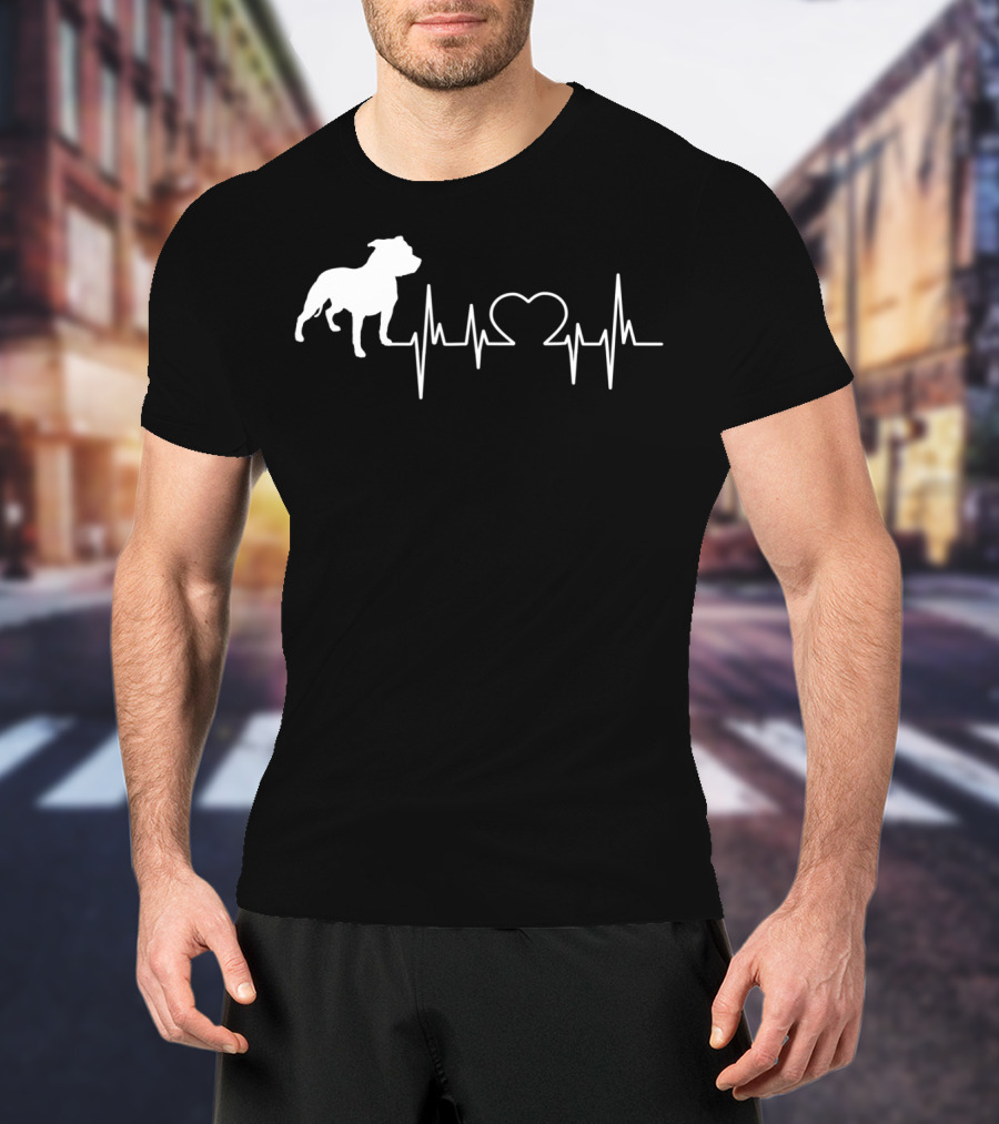 American Pit Bull Terrier Heartbeat Line T-Shirt