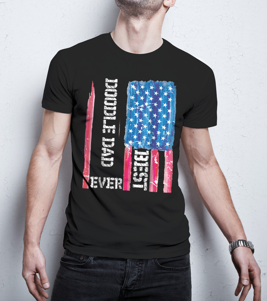 Best Doodle Dad Ever American Flag Distressed Patriotic T-Shirt