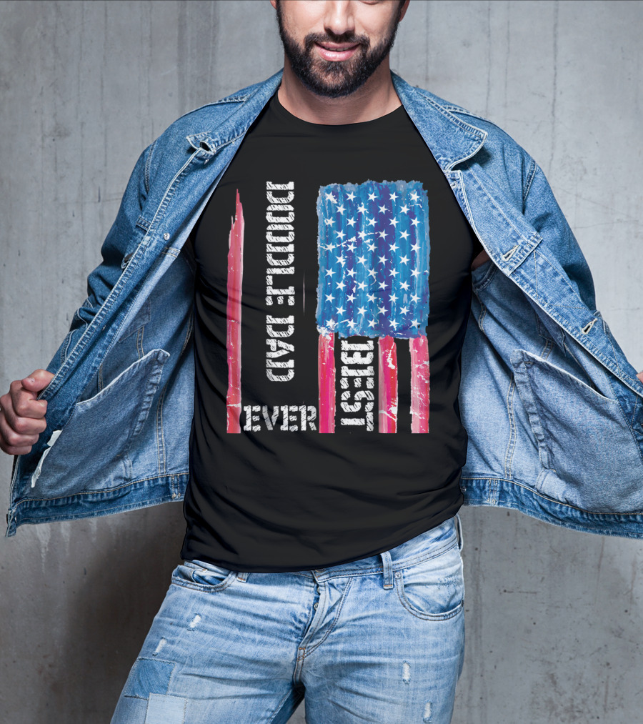 Best Doodle Dad Ever American Flag Distressed Patriotic T-Shirt
