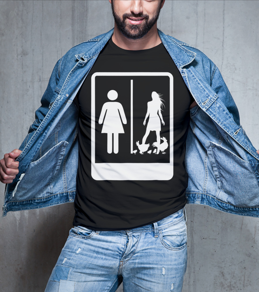 Chicken Dad Funny Rooster My Wife Farmers43 Silhouette Duo With Chickens T-Shirt