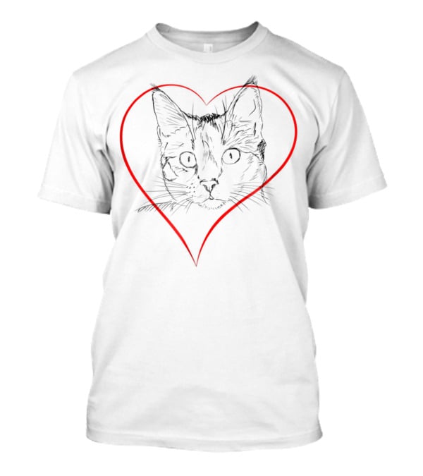 Cats Funny Cat Love Kitten Cat Mom And Cat Dad Heart Shape T-Shirt
