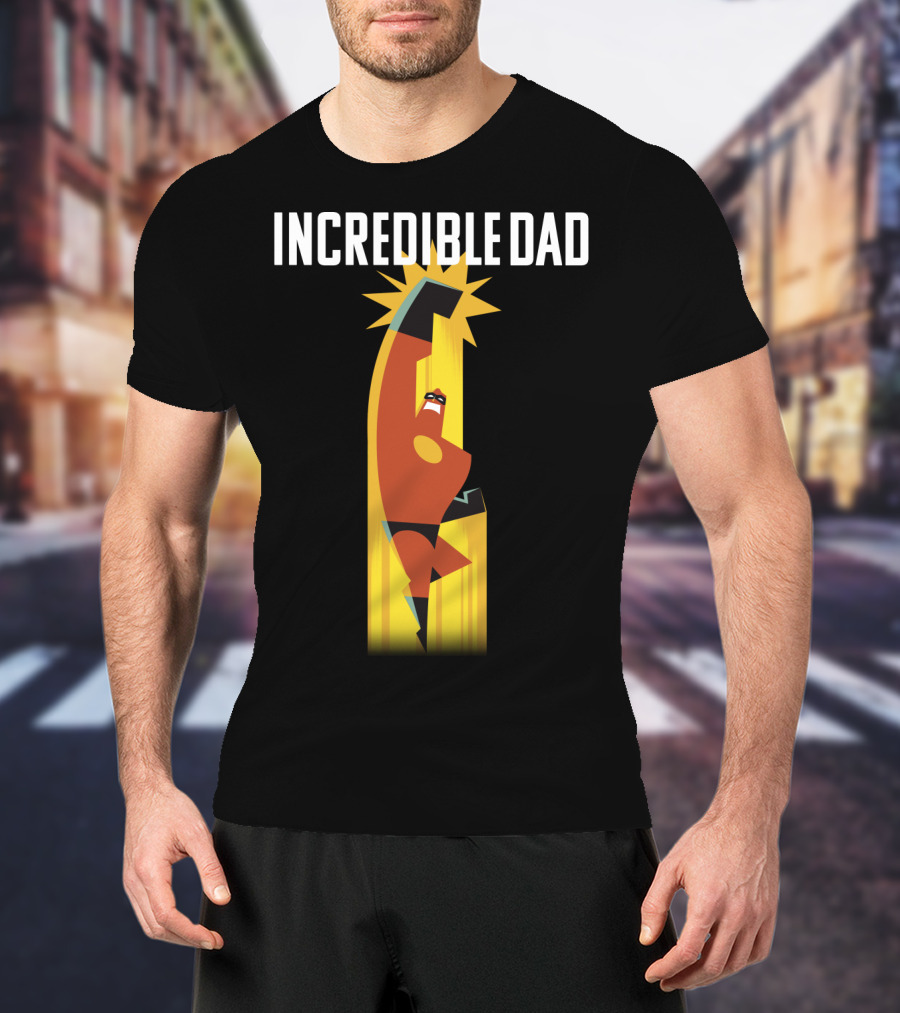 Incredible Dad Disney Pixar Incredibles 2 Dad Powers Superhero Action T-Shirt