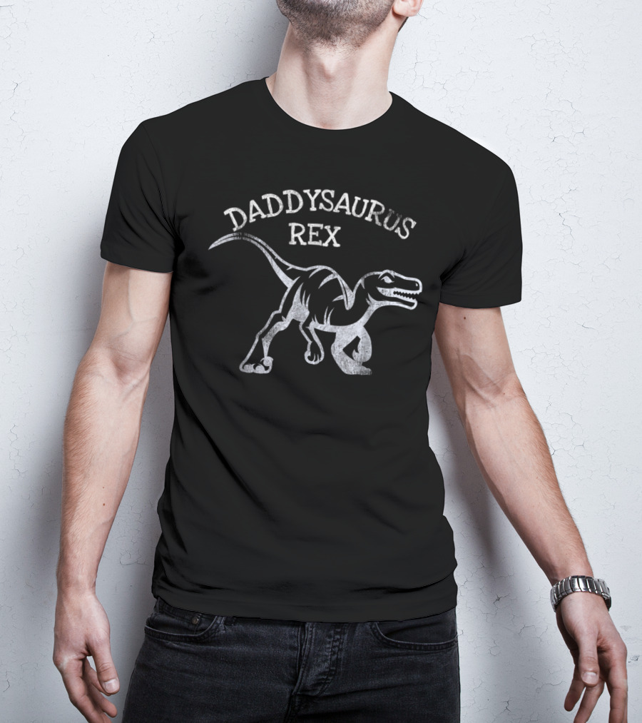 Daddysaurus Rex Dad Dino Gender Reveal Pregnancy Announcement T-Shirt