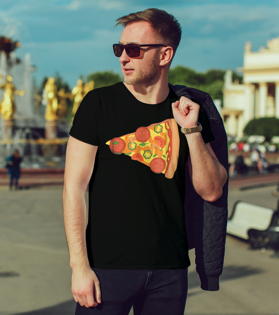 Dad Son Pizza Piece Funny Matching Family 73 Pepperoni Slice T-Shirt