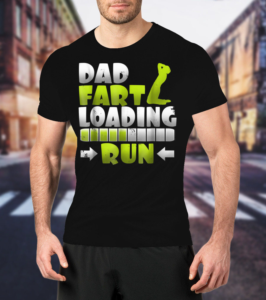 Dad Fart Loading Run Progress Bar Silhouette Arrows T-Shirt