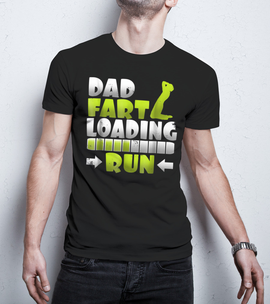Dad Fart Loading Run Progress Bar Silhouette Arrows T-Shirt
