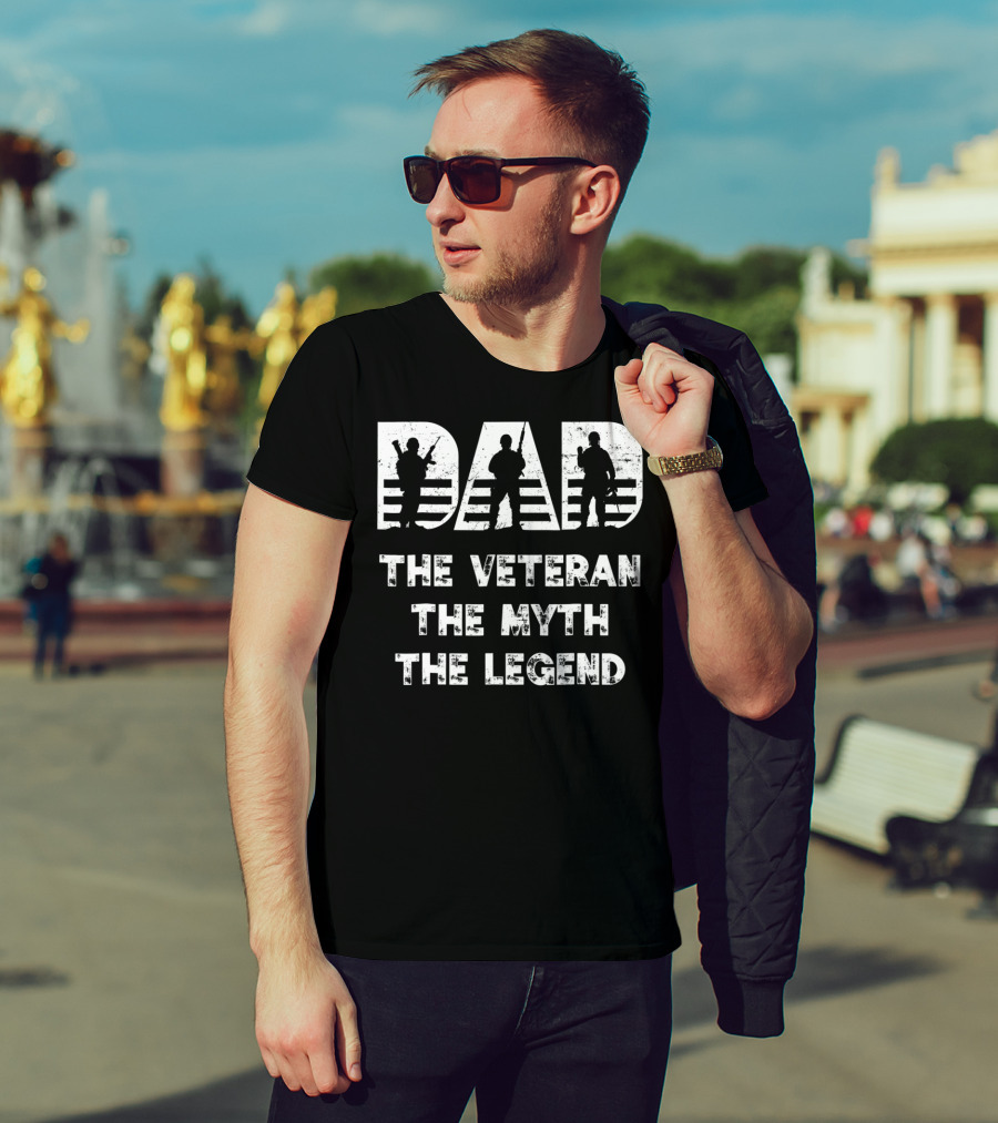 Dad Veteran Myth Legend Perfect For Veteran Dad 55 T-Shirt