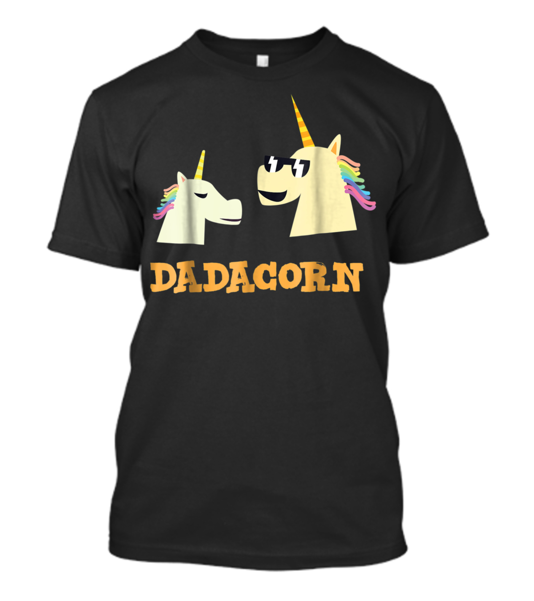 Dadacorn Cool Dad Unicorn With Sunglasses And Rainbow Mane T-Shirt