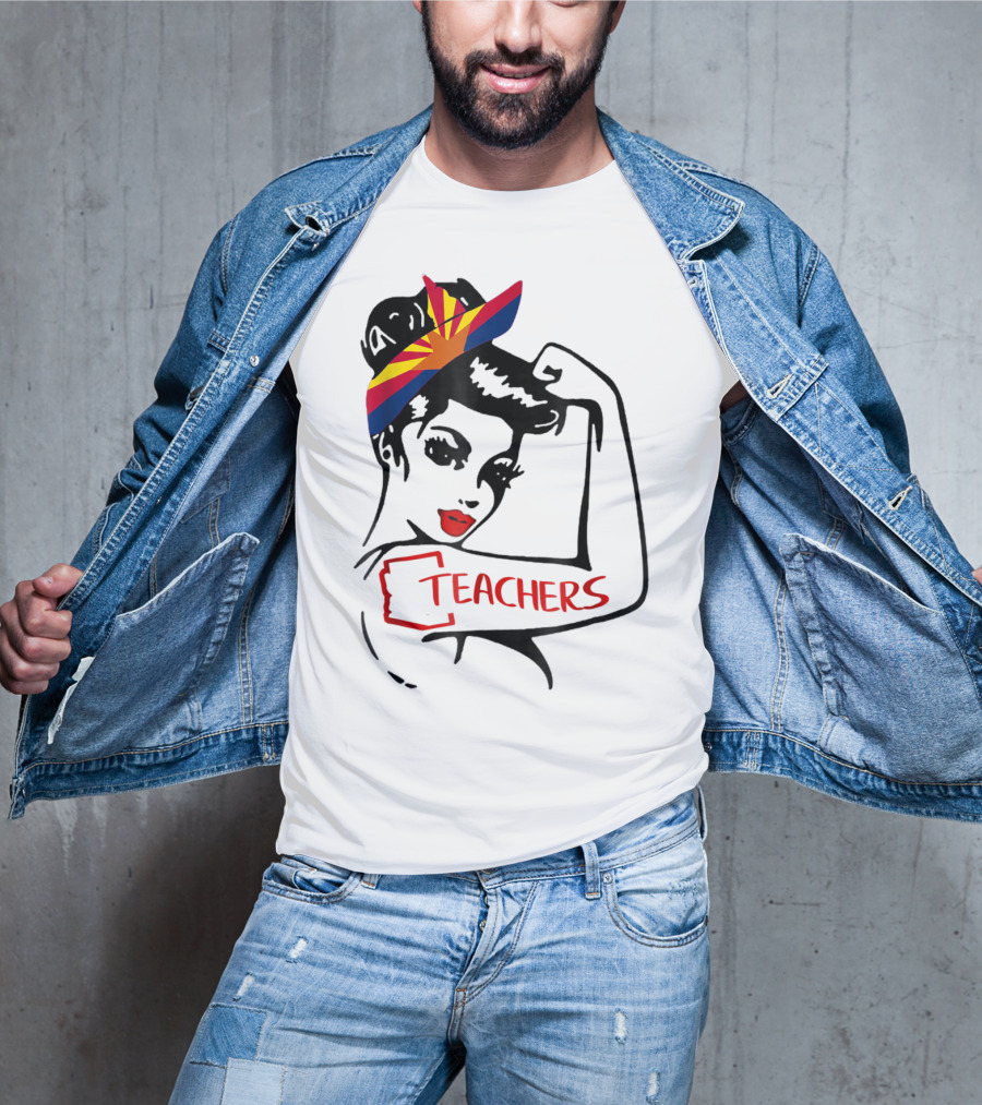 Arizona RedForEd Teachers Rosie The Riveter Dad Teachers57 T-Shirt