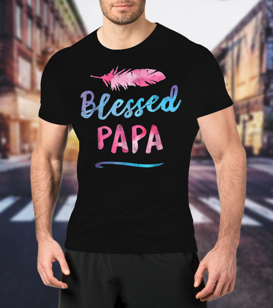 Blessed Papa Feather T-Shirt
