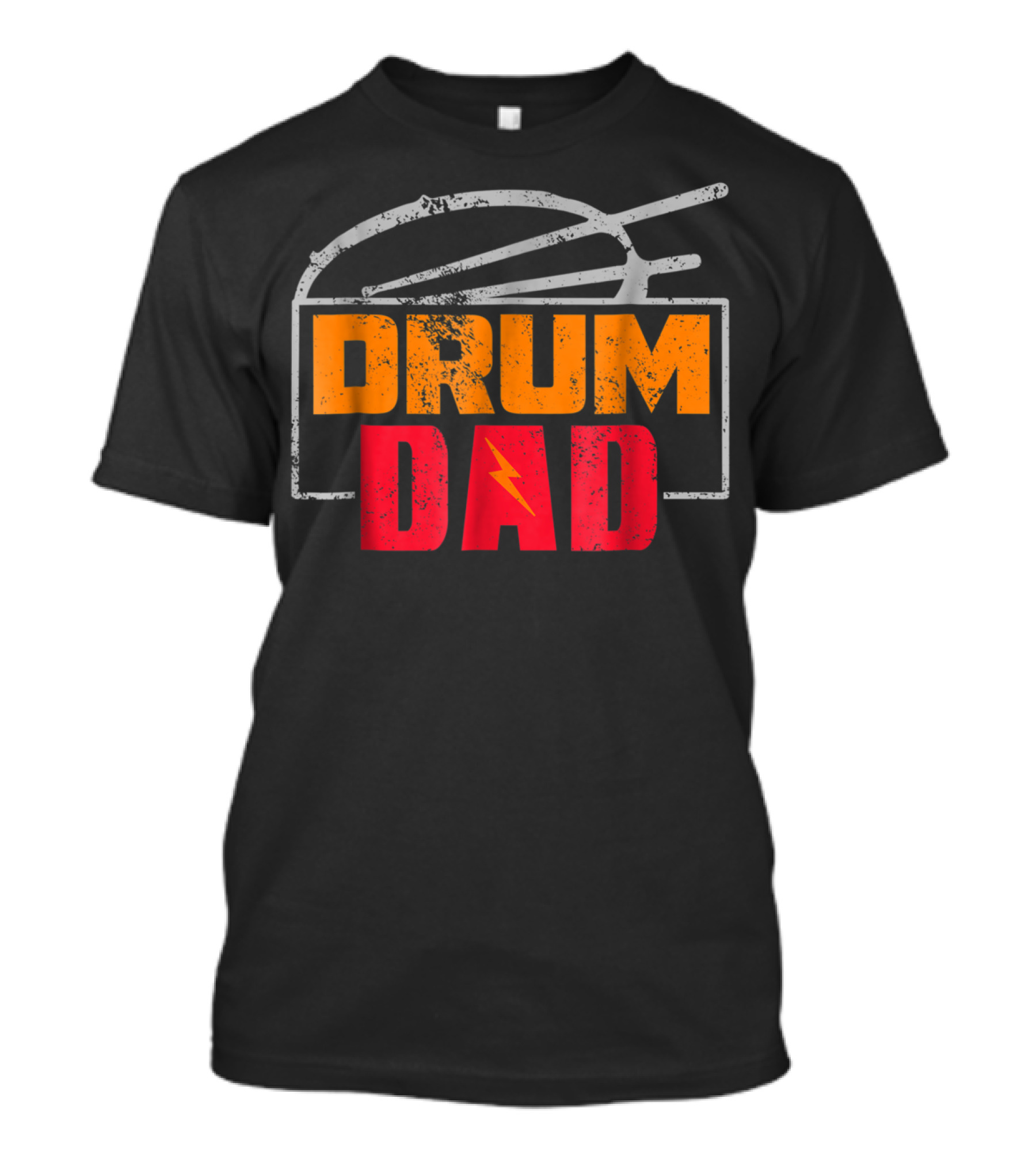 Distressed Drum Drum Dad Drumming Sticks Electric Bolt T-Shirt