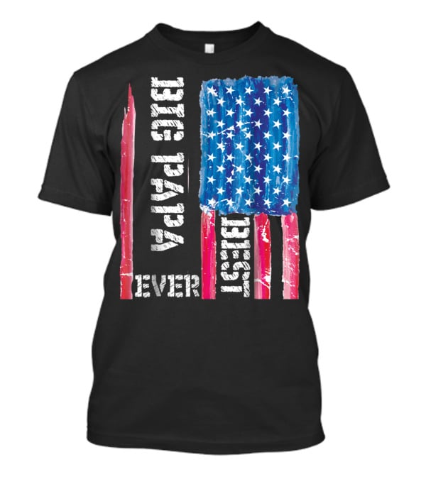 Best Big Papa Ever Distressed American Flag T-Shirt