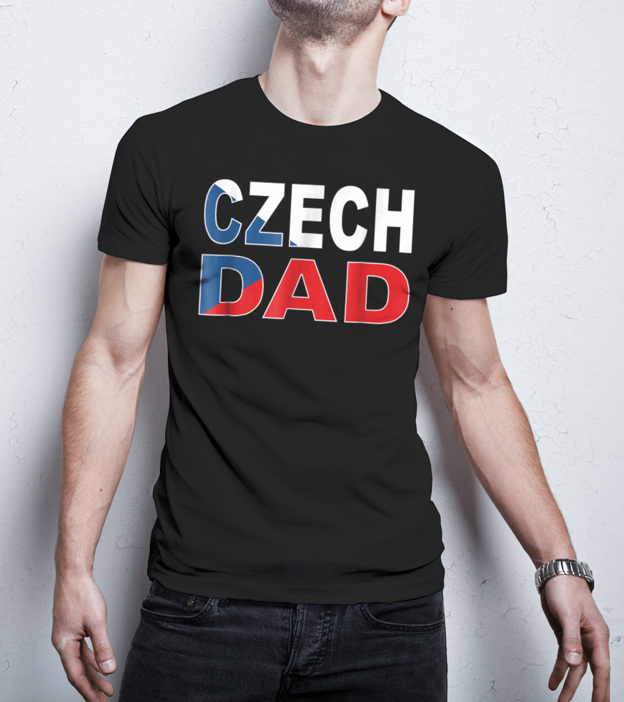 Czech Dad Czechoslovakian Flag Colors T-Shirt