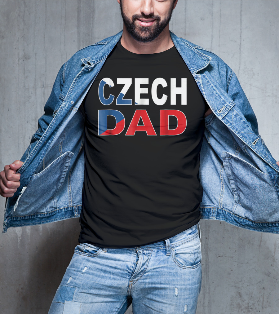 Czech Dad Czechoslovakian Flag Colors T-Shirt