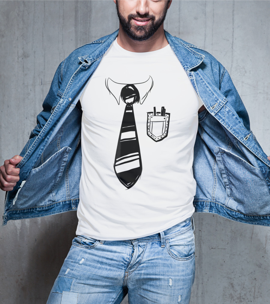 Dad Bod Tie Office Work Blue Collar Worker Cubicle T-Shirt