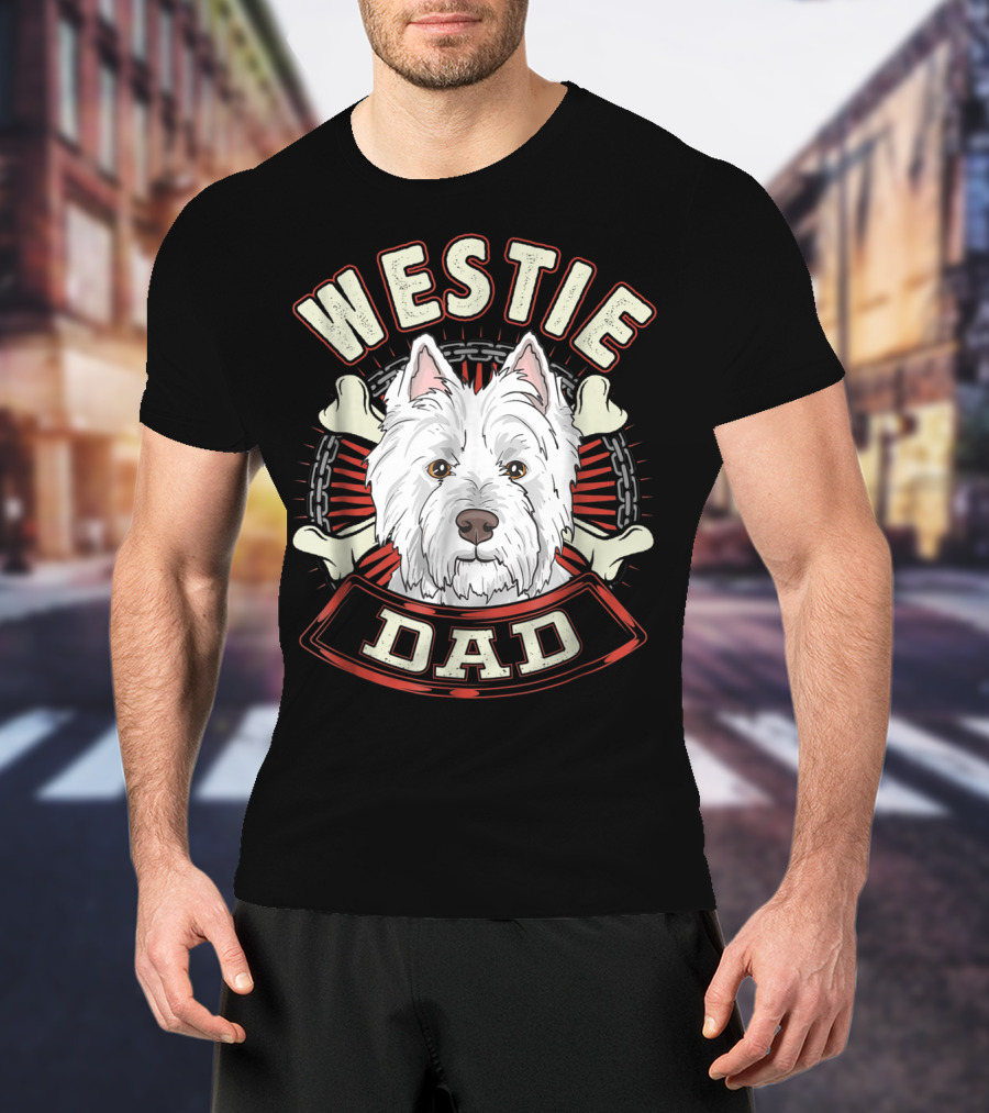 Westie Dad Bone Chain T-Shirt