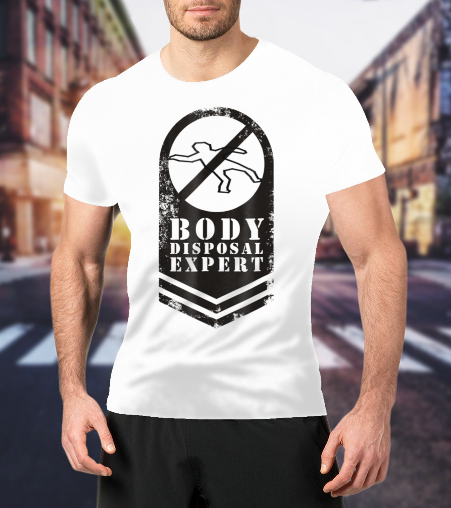 Angry Protective Dad Body Disposal Expert Iconic Shield T-Shirt