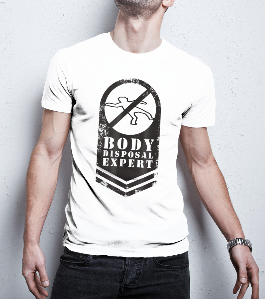 Angry Protective Dad Body Disposal Expert Iconic Shield T-Shirt