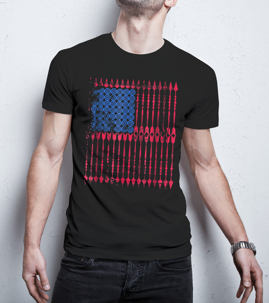 Archery Arrows American Flag Vintage Mom Dad T-Shirt