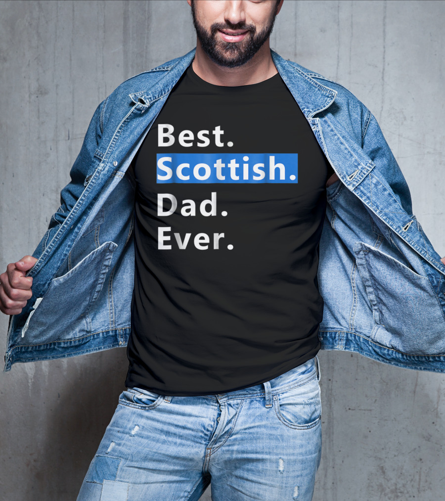 Best Scottish Dad Ever Bold Blue T-Shirt