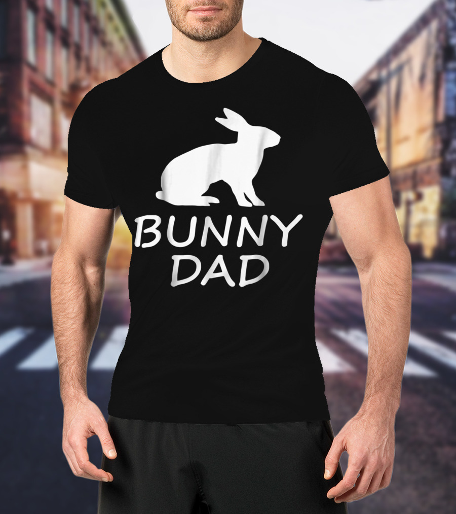 Bunny Dad Rabbit Silhouette Father's Humor Dy54 T-Shirt