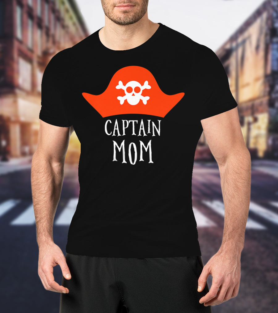 Captain Mom Pirate Skull Halloween Costume 84 T-Shirt