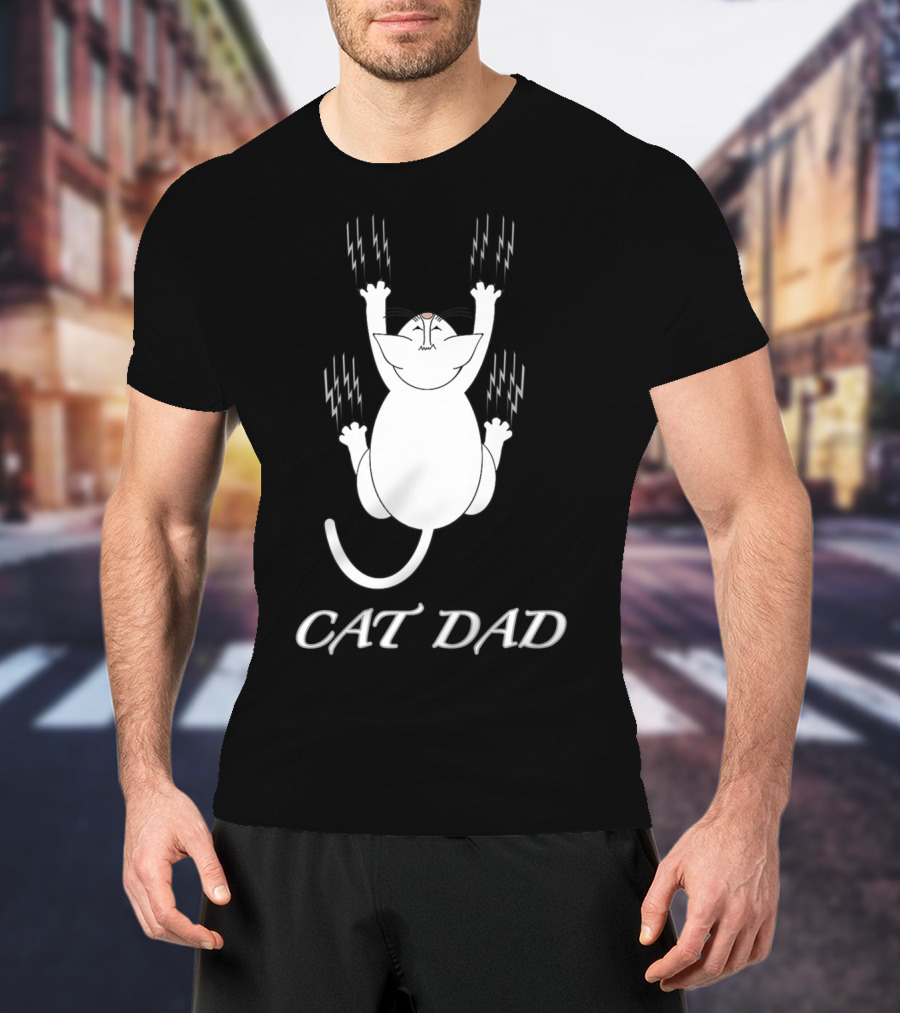 Cat Dad Perfect Funny For Cat Lovers Unique Clawing T-Shirt