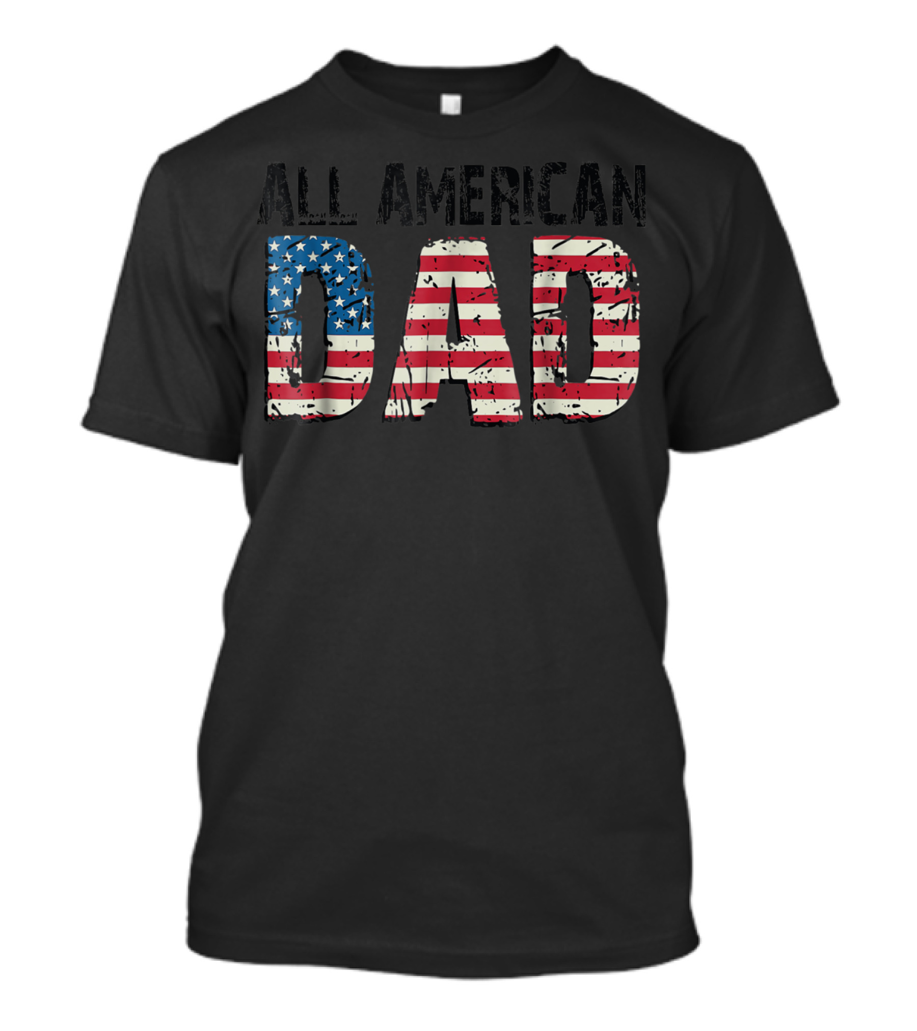 All American Dad Stars And Stripes Bold Patriotic Print T-Shirt