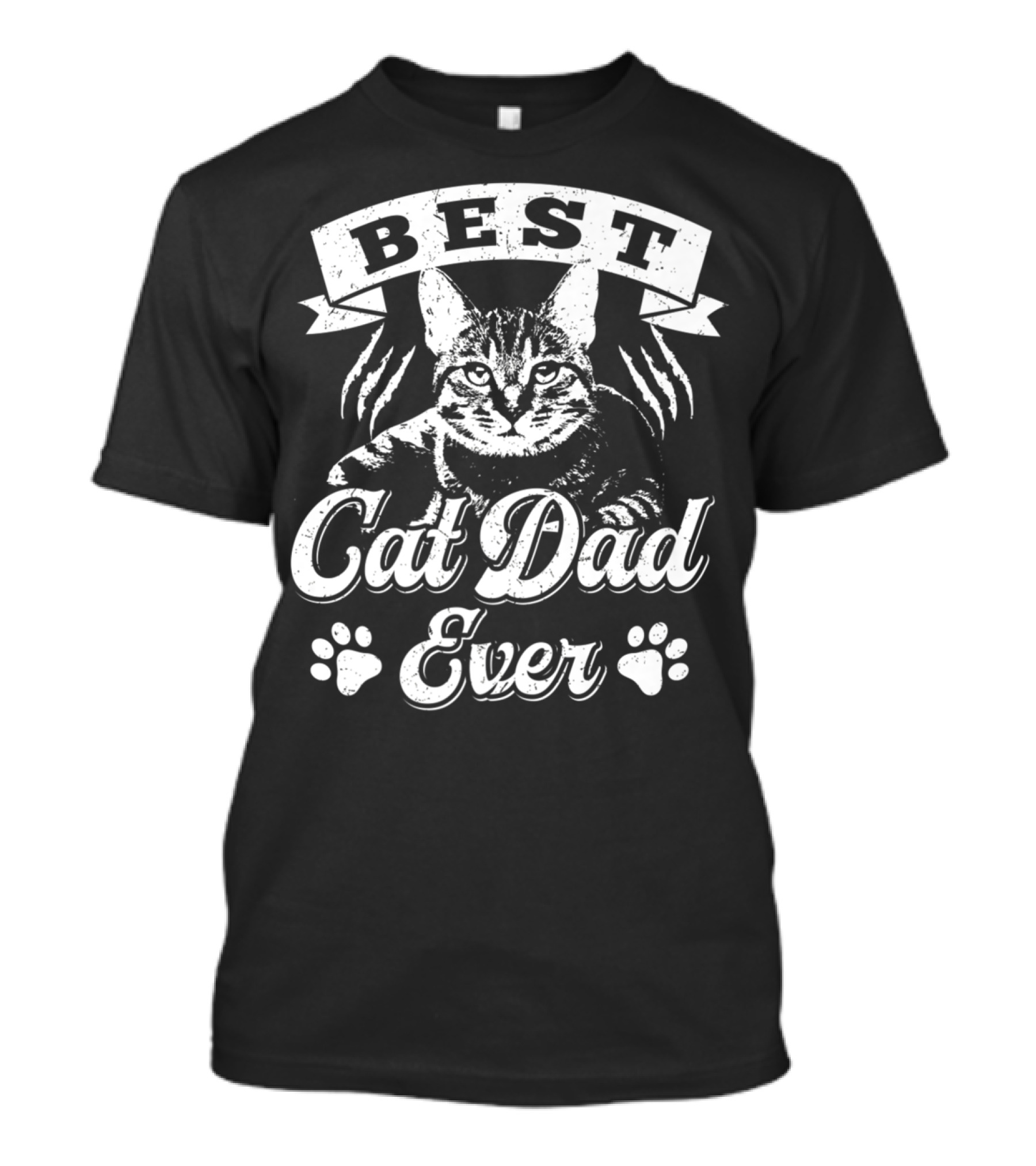 Best Cat Dad Ever Father's Shirt Awesome Cat Mens T-Shirt