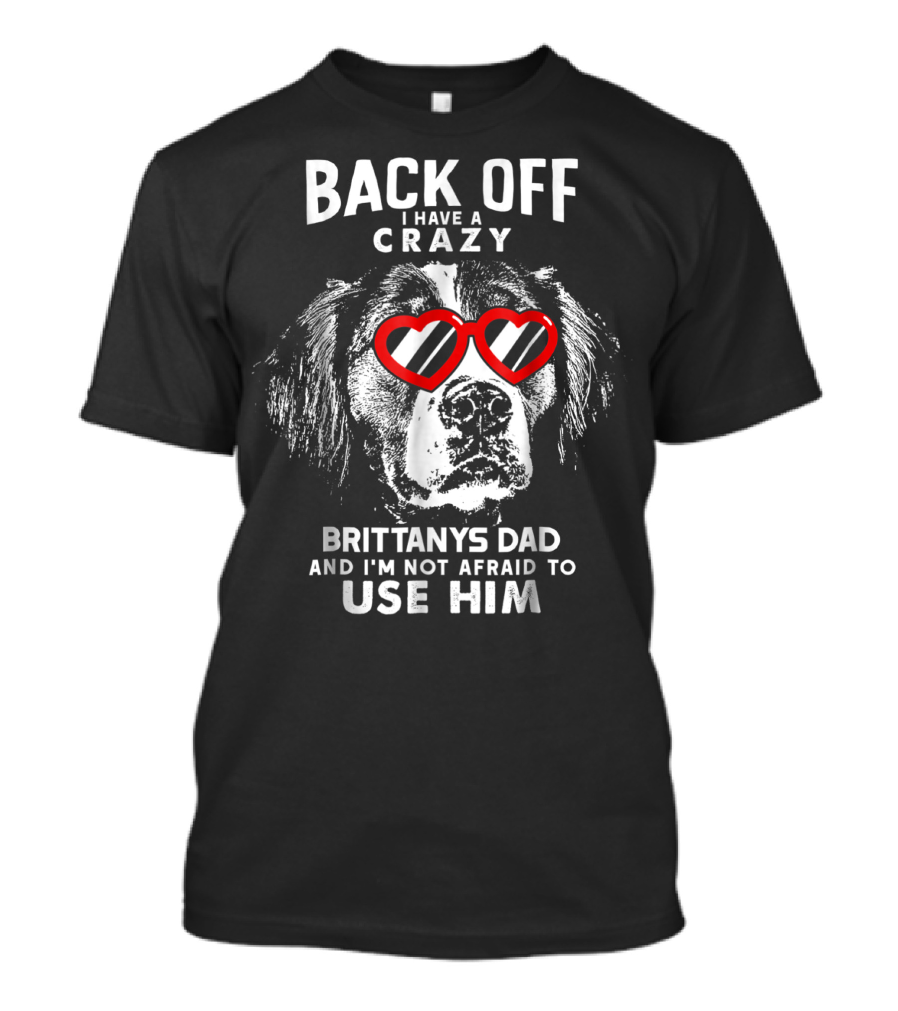 Back Off I Have A Crazy Brittanys Dad And I'm Not Afraid To Use Him T-Shirt