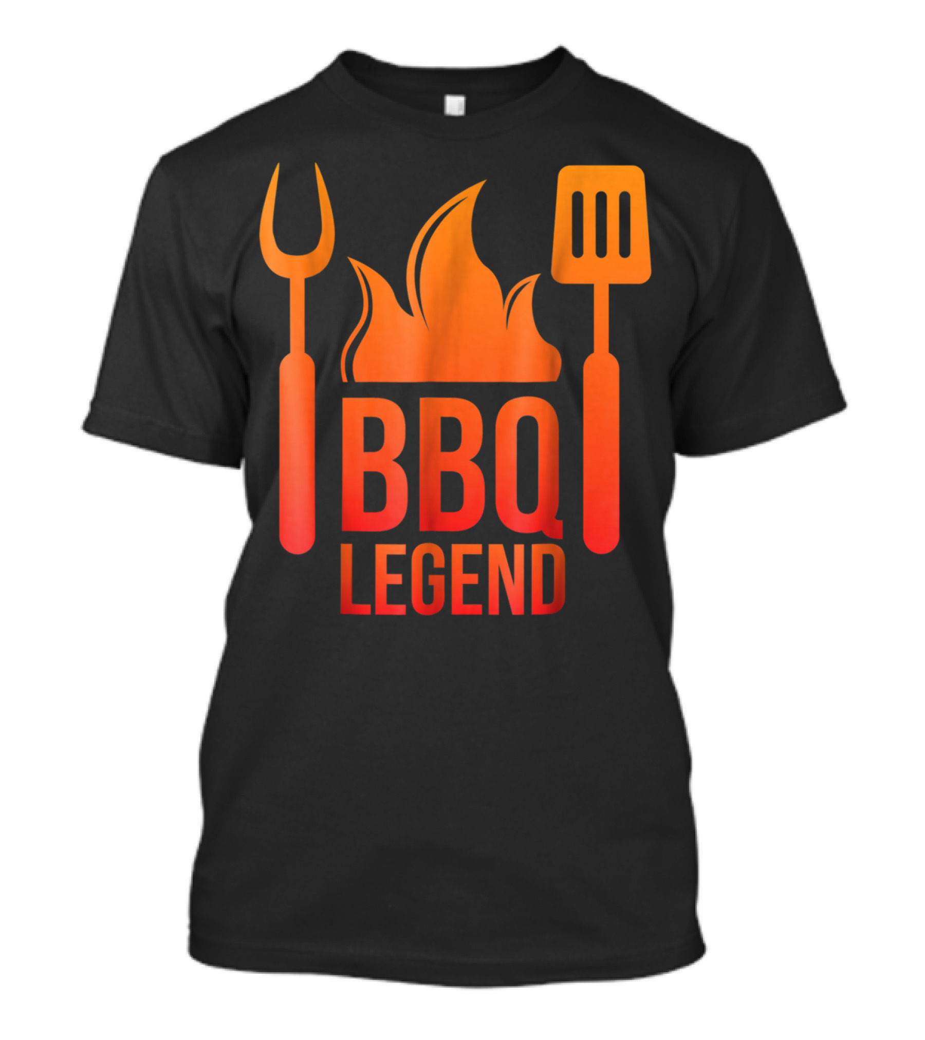 BBQ Legend Vintage Hot Barbecue Grill Grilling Dad Flame Fork Spatula T-Shirt