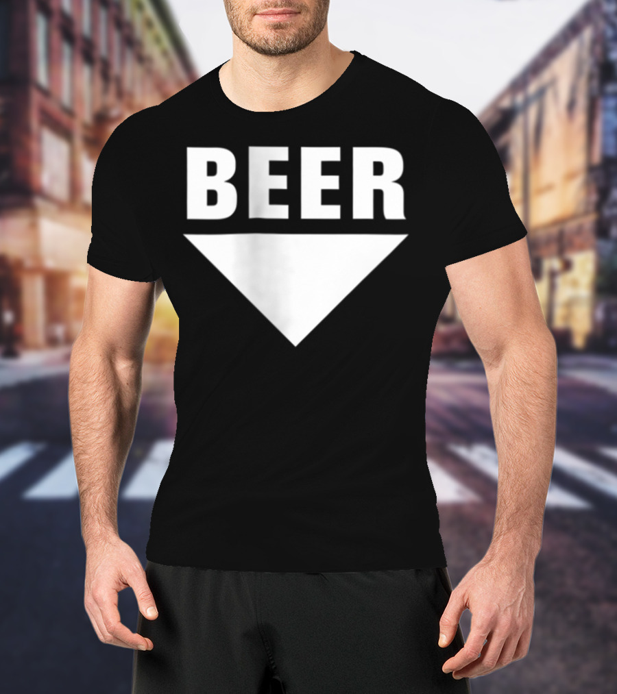 BEER Belly Arrow Label Expecting Joke T-Shirt