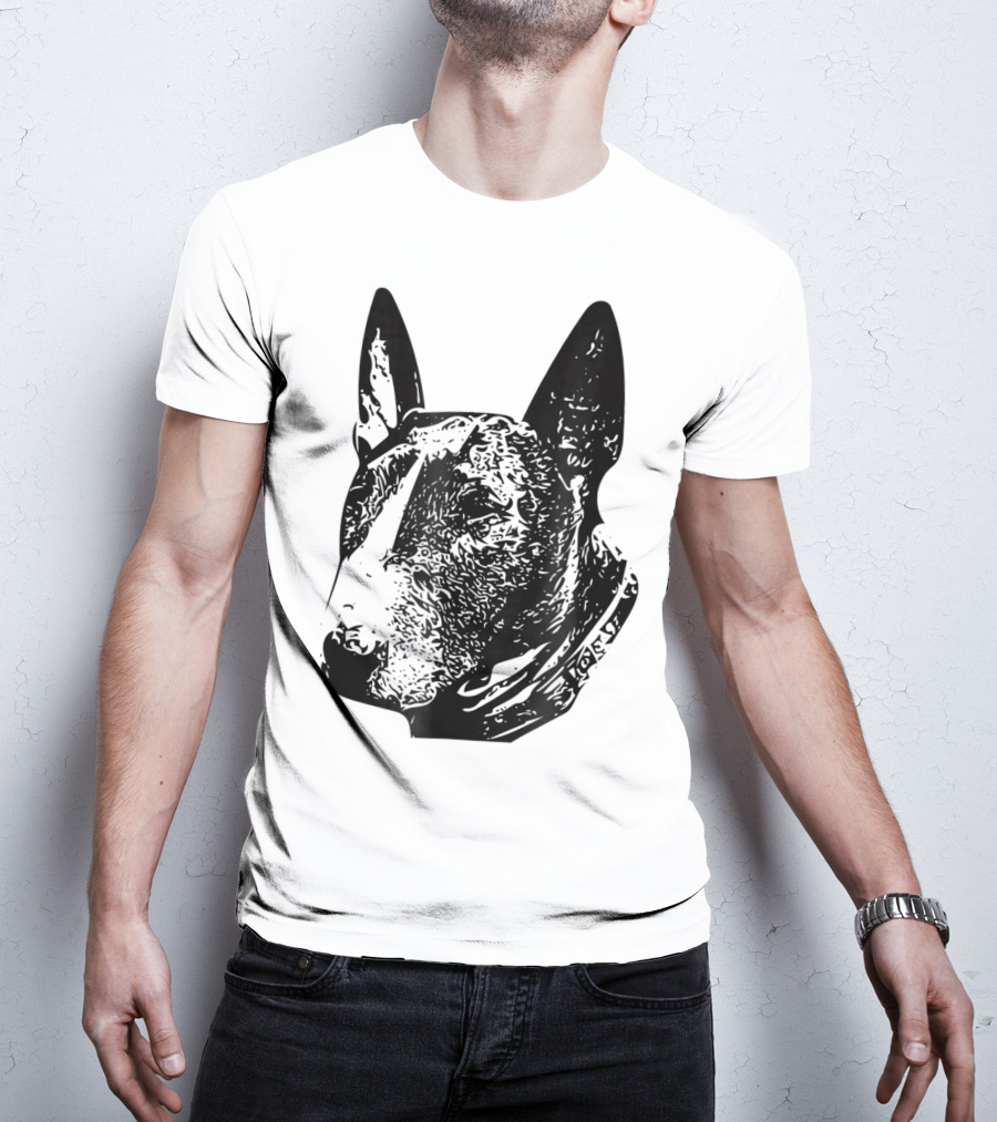 Brindle Bull Terrier Dog Mom Or Dad Head T-Shirt