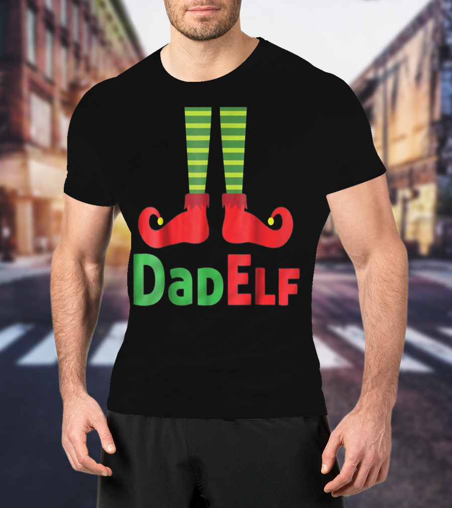 Dad Elf Christmas Family Matching Pajama Party T-Shirt
